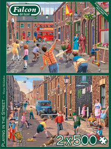 Playing In The Street 2X 500 Piece Puzzle Set by Falcon