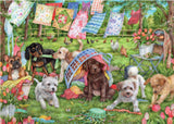 Puppies In The Garden by Debbie Cook 1000 Piece Puzzle by Falcon