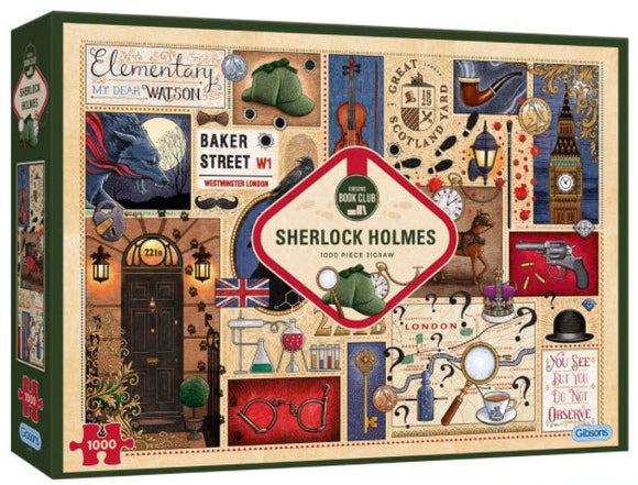 *DAMAGED BOX* Sherlock Holmes-Book Club 1000 Piece Puzzle By Gibsons