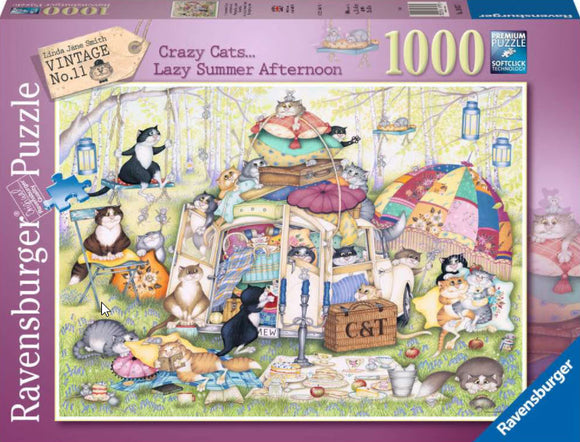 Crazy Cats - Lazy Summer Afternoon 1000 Piece Puzzle by Ravensburger
