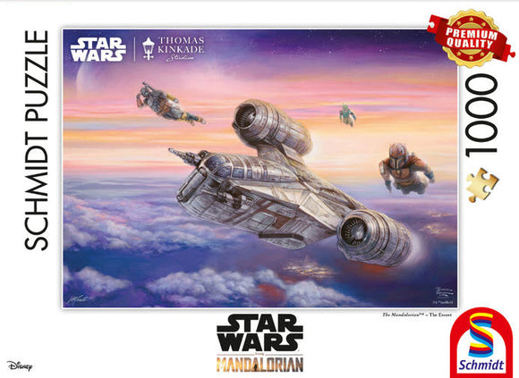 Thomas Kinkade-Star Wars: The Mandalorian™- The Escort 1000 Piece Puzzle by Schmidt