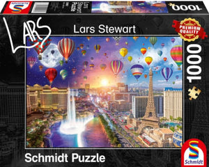 Las Vegas Night & Day by Lars Stewart 1000 Piece Puzzle by Schmidt
