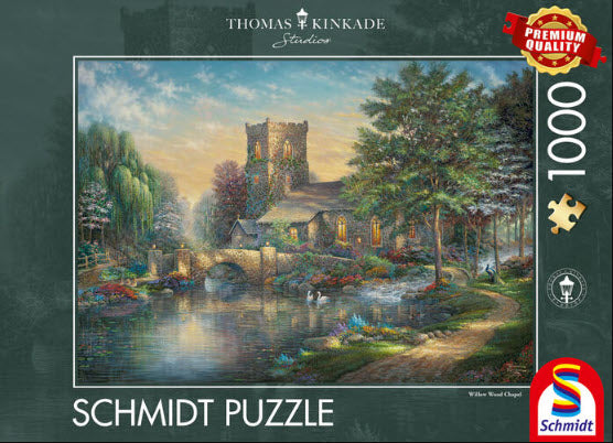 Thomas Kinkade-Willow Wood Chapel 1000 Piece Puzzle by Schmidt